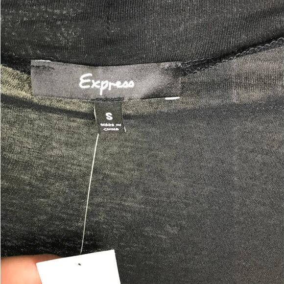 Express Cardigan Womens Small Black Cotton Long Sleeve Open Front Casual NWT - Picture 5 of 7